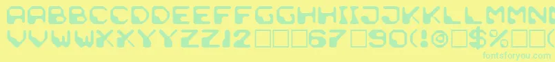DemunLotion Font – Green Fonts on Yellow Background