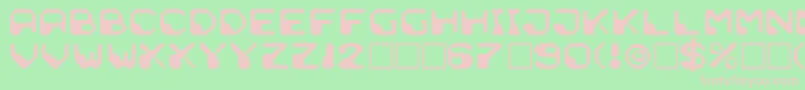 フォントDemunLotion – 緑の背景にピンクのフォント