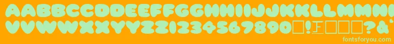 Plump Font – Green Fonts on Orange Background