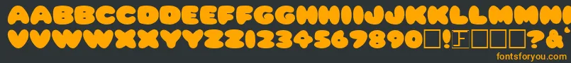 フォントPlump – 黒い背景にオレンジの文字