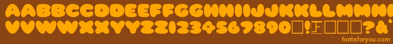 Plump Font – Orange Fonts on Brown Background