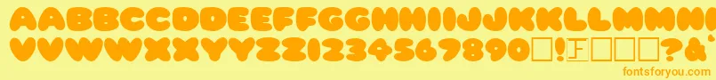 Plump Font – Orange Fonts on Yellow Background