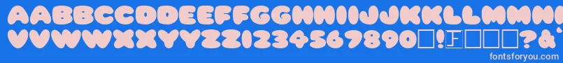 Plump Font – Pink Fonts on Blue Background