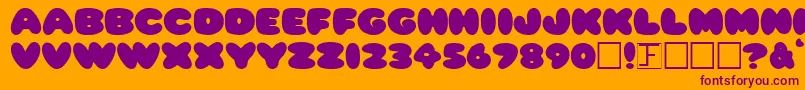 Plump Font – Purple Fonts on Orange Background