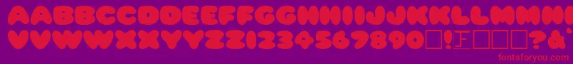 Plump Font – Red Fonts on Purple Background