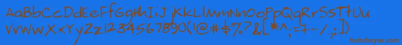 Lehn214-Schriftart – Braune Schriften auf blauem Hintergrund