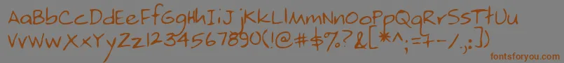 フォントLehn214 – 茶色の文字が灰色の背景にあります。