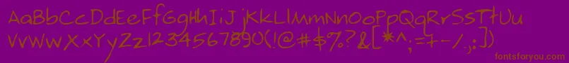 Lehn214-Schriftart – Braune Schriften auf violettem Hintergrund