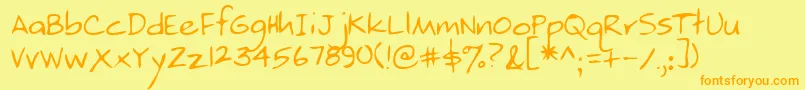 Lehn214 Font – Orange Fonts on Yellow Background