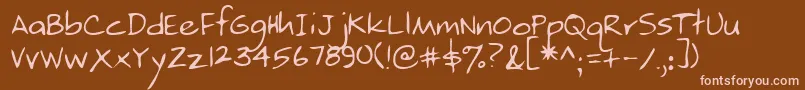 Lehn214 Font – Pink Fonts on Brown Background