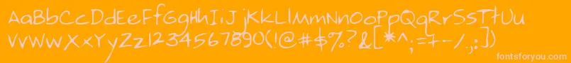 Czcionka Lehn214 – różowe czcionki na pomarańczowym tle