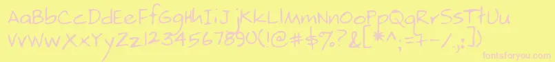 Lehn214-Schriftart – Rosa Schriften auf gelbem Hintergrund