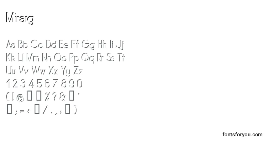 Шрифт Mirarg – алфавит, цифры, специальные символы