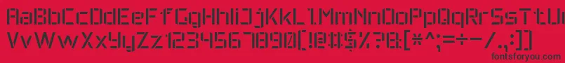フォントMilitaryFont7 – 赤い背景に黒い文字