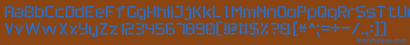 フォントMilitaryFont7 – 茶色の背景に青い文字