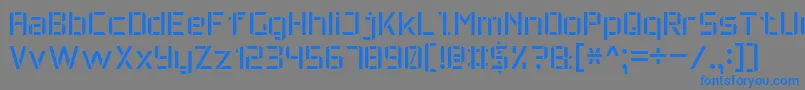 Fonte MilitaryFont7 – fontes azuis em um fundo cinza