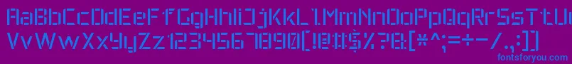 Fonte MilitaryFont7 – fontes azuis em um fundo violeta