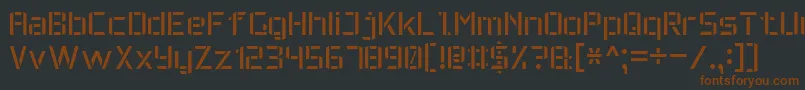 Fonte MilitaryFont7 – fontes marrons em um fundo preto