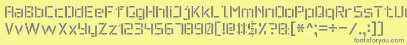 Fonte MilitaryFont7 – fontes cinzas em um fundo amarelo