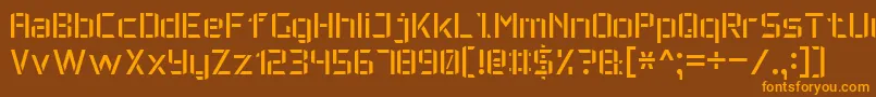 MilitaryFont7-Schriftart – Orangefarbene Schriften auf braunem Hintergrund