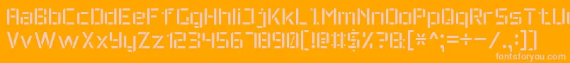 MilitaryFont7-Schriftart – Rosa Schriften auf orangefarbenem Hintergrund