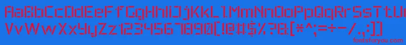 MilitaryFont7-Schriftart – Rote Schriften auf blauem Hintergrund