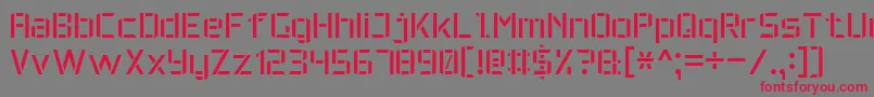 フォントMilitaryFont7 – 赤い文字の灰色の背景