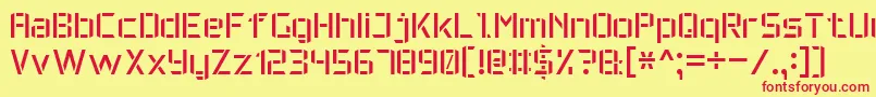 MilitaryFont7 Font – Red Fonts on Yellow Background