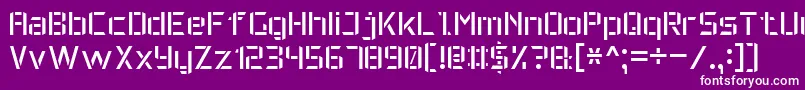 MilitaryFont7-fontti – valkoiset fontit violetilla taustalla