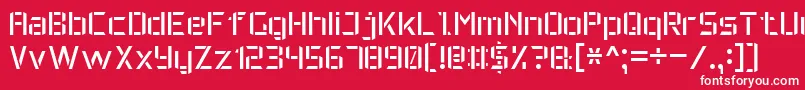 Fonte MilitaryFont7 – fontes brancas em um fundo vermelho