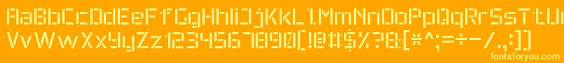 MilitaryFont7-fontti – keltaiset fontit oranssilla taustalla