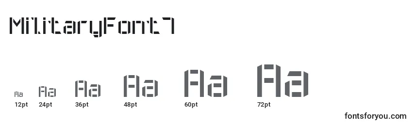 MilitaryFont7 Font Sizes