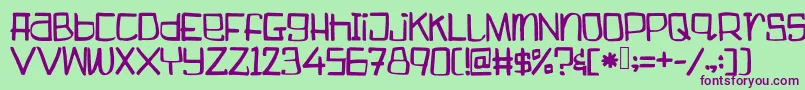 Boogieweewee-Schriftart – Violette Schriften auf grünem Hintergrund