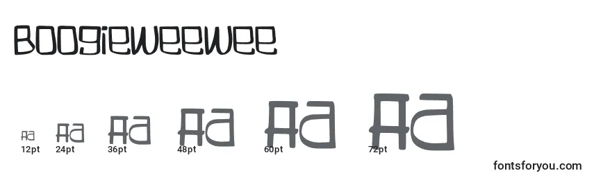 Boogieweewee Font Sizes