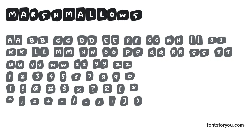 Fuente Marshmallows (104285) - alfabeto, números, caracteres especiales