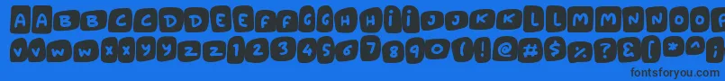 Marshmallows-Schriftart – Schwarze Schriften auf blauem Hintergrund