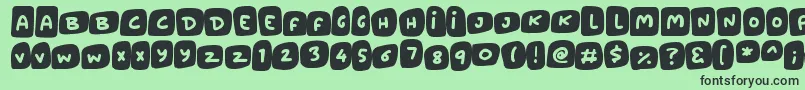 Marshmallows-fontti – mustat fontit vihreällä taustalla