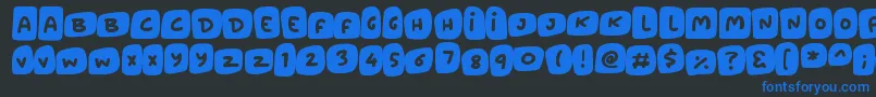 Marshmallows-Schriftart – Blaue Schriften auf schwarzem Hintergrund