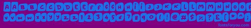 Marshmallows-Schriftart – Blaue Schriften auf violettem Hintergrund