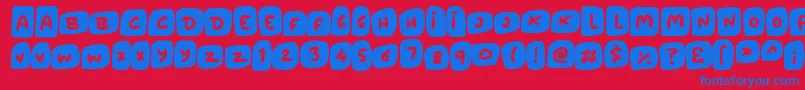 Marshmallows Font – Blue Fonts on Red Background