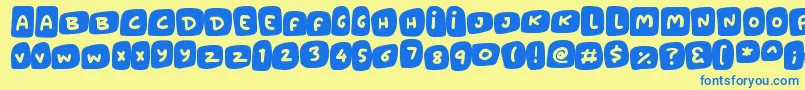 Marshmallows Font – Blue Fonts on Yellow Background