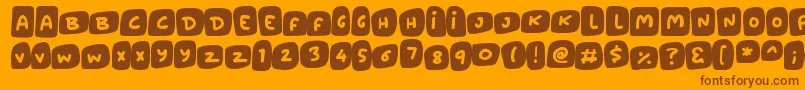 Marshmallows Font – Brown Fonts on Orange Background