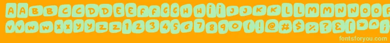 Marshmallows Font – Green Fonts on Orange Background