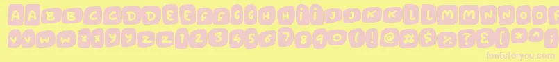 Marshmallows-Schriftart – Rosa Schriften auf gelbem Hintergrund