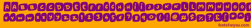 Marshmallows-Schriftart – Violette Schriften auf orangefarbenem Hintergrund