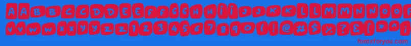 Marshmallows Font – Red Fonts on Blue Background