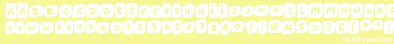 Marshmallows Font – White Fonts on Yellow Background