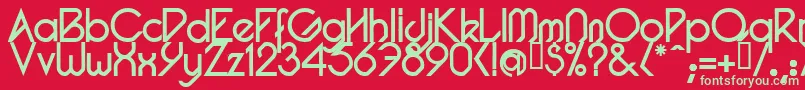 フォントPacotillRegular – 赤い背景に緑の文字