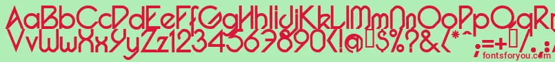 PacotillRegular Font – Red Fonts on Green Background