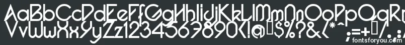 PacotillRegular-fontti – valkoiset fontit mustalla taustalla
